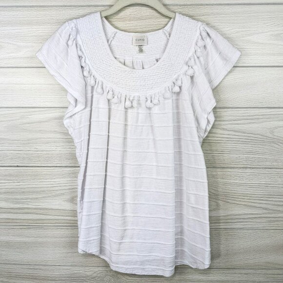 CUPIO Short Sleeve Tassel Neck Top - Picture 2 of 5